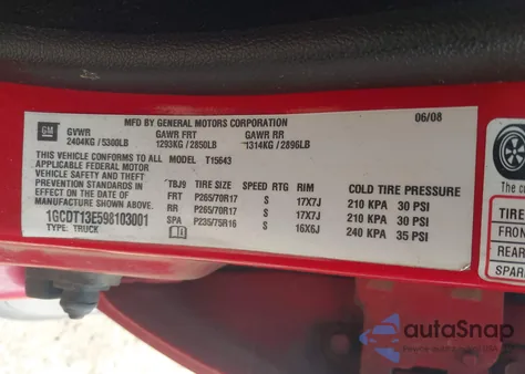 2009 Chevrolet Colorado Lt z USA, uszkodzony, nr VIN 1GCDT13E598103001